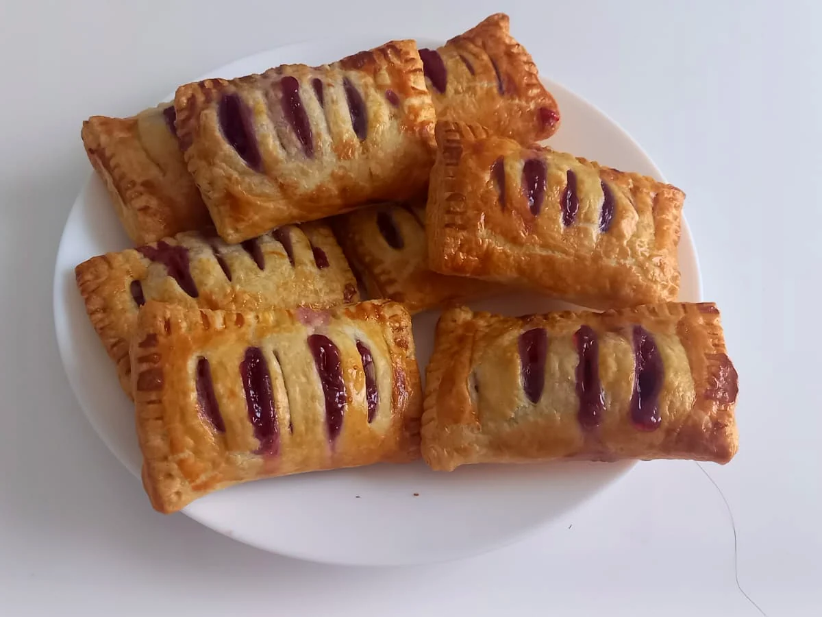 Berry filled puff pastries