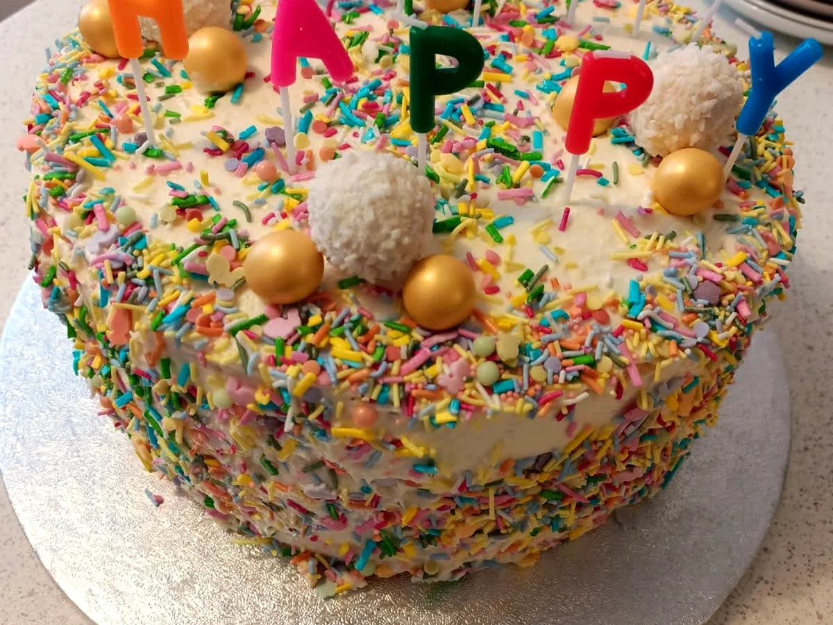 Colourful birthday cake