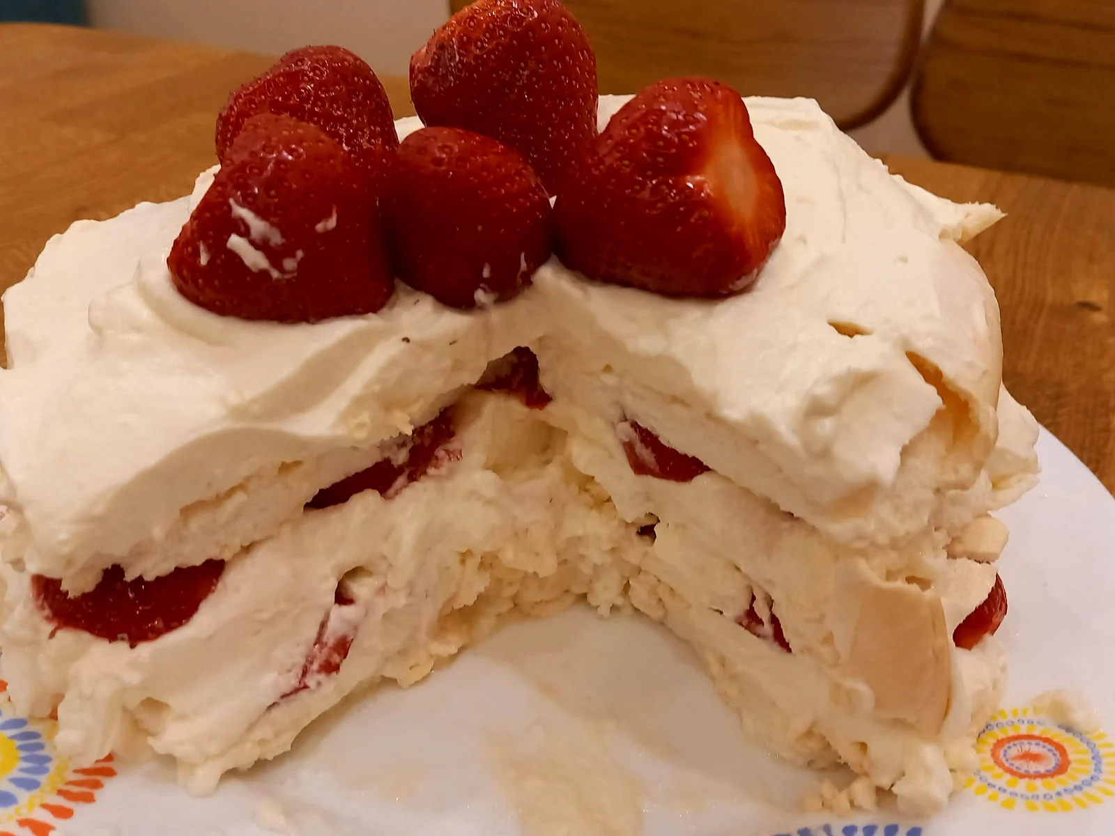 Strawberry and cream cake